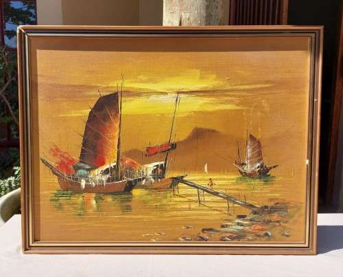 Paintings Colourful 1960s Oil On Canvas By Famous Hong Kong Artist Pw